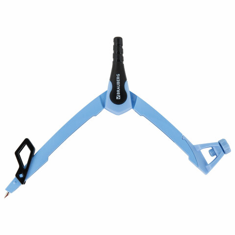 Готовальня BRAUBERG ULTRA, 4 предмета: циркуль 135 мм, запасной грифель, насадка, аквамариновый цвет, 210822