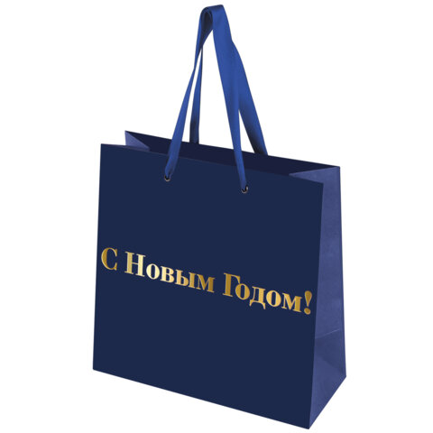 Пакет подарочный НАБОР 3 шт., новогодний, 20х8х20см, "Business X-Mas Kraft", ЗОЛОТАЯ СКАЗКА, 592425