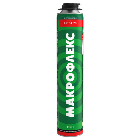 Пена монтажная профессиональная МАКРОФЛЕКС "Мега 70 ПРО", 880 мл, увеличенный выход, 3048185