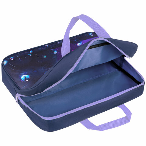 Папка на молнии с ручками BRAUBERG А4, 1 отделение, полиэстер, 80 мм, "Anime cat", 272174