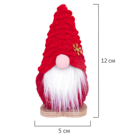 Украшение новогоднее интерьерное, 12 см, "Гномики", полиэстер/пенопласт, ассорти, ЗОЛОТАЯ СКАЗКА, 592567