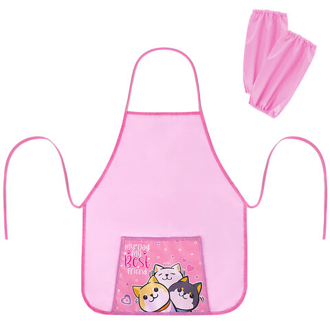 Фартук с нарукавниками для уроков труда ПИФАГОР, 1 карман, 46x54 см, "Best team", 273762