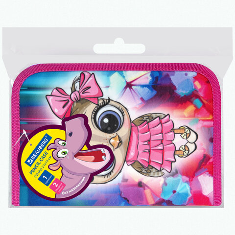 Пенал BRAUBERG, 1 отделение, 2 откидные планки, полиэстер, 21х14 см, "Wonderful night", 270717