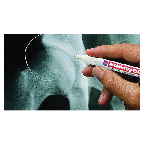 Маркер для рентгеновских пленок EDDING "8010", БЕЛЫЙ, 0,8 мм, круглый наконечник, на лаковой основе, E-8010/49