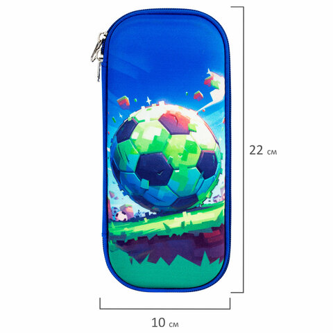 Пенал ЮНЛАНДИЯ, 1 отделение, карман, полиэстер/EVA, 22х10х5 см, "Football match", 273191