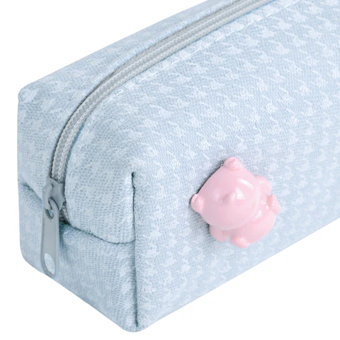 Пенал ЮНЛАНДИЯ ЮНИОР, 1 отделение, полиэстер, аппликация, "Piggy", 20х6х4 см, 273804