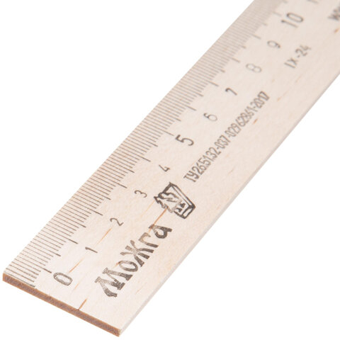 Линейка деревянная 15 см, ЛП-150, МОЖГА, С03