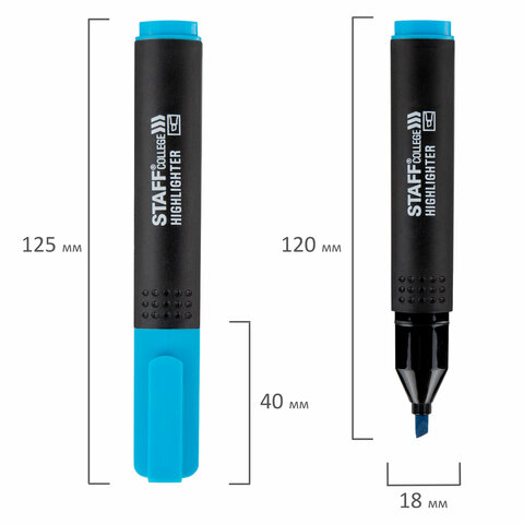 Набор текстовыделителей 6 НЕОНОВЫХ ЦВЕТОВ, АССОРТИ, STAFF College "STICK NEON", линия письма 1-4 мм, скошенный наконечник, 152534