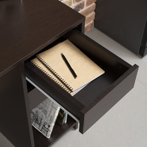 Стол письменный/компьютерный BRABIX "Scandi CD-017", 900х450х750 мм, 2 ящика, венге, 641896, ЦБ013706-3