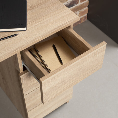 Стол письменный/компьютерный BRABIX "Scandi CD-016", 1100х500х750 мм, 4 ящика, дуб сонома, 641892, ЦБ013707-2