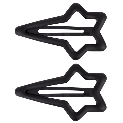 Заколки для волос НАБОР 2 шт., 5,5 см, клик-клак, soft touch, чёрный, MONTE VITA (МОНТЕ ВИТА), 457081