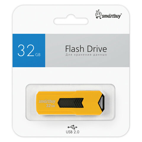 Флеш-диск 32 GB SMARTBUY Stream USB 2.0, желтый, SB32GBST-Y