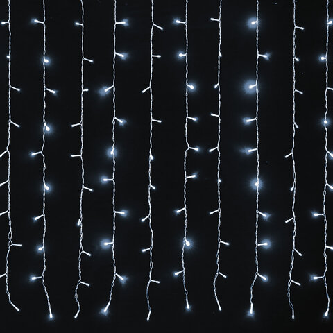 Электрогирлянда-занавес комнатная "Штора" 3х3 м, 400 LED, холодный белый, 220 V, ЗОЛОТАЯ СКАЗКА, 591335