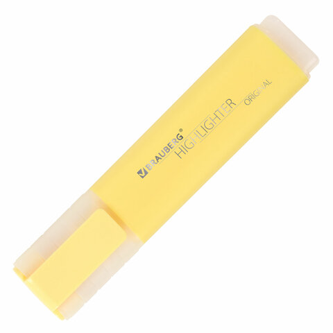 Набор текстовыделителей 4 ЦВЕТА, BRAUBERG "ORIGINAL PASTEL", линия письма 1-5 мм, 151697