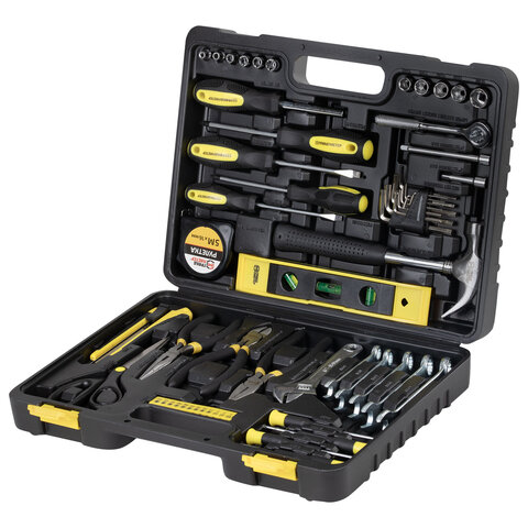 Набор инструментов универсальный, 60 предметов, пластиковый кейс, ГРАНДМАСТЕР, 671338