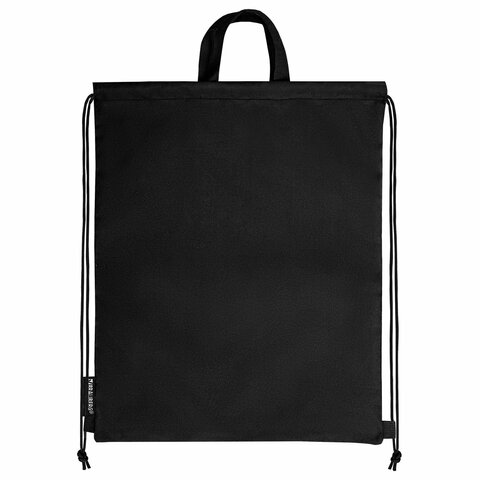 Мешок для обуви BRAUBERG большой удобный с ручкой, 51х41 см, "Total Black", 273454