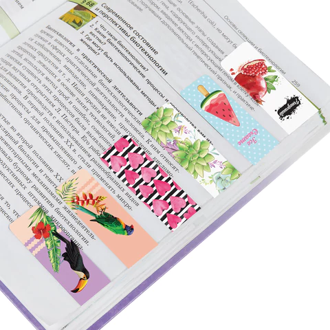 Закладки для книг МАГНИТНЫЕ, "MIX", набор 30 шт., 60x20 мм, BRAUBERG, 113175