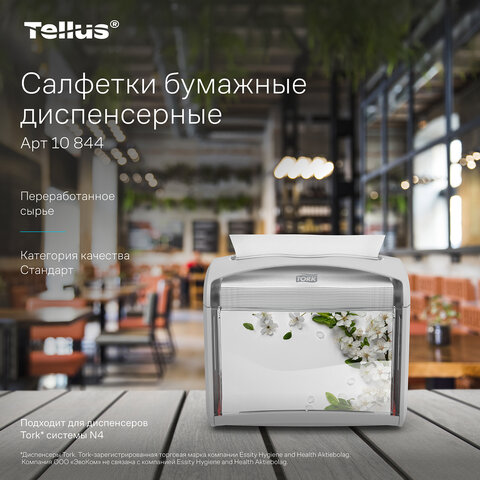 Салфетки Tellus/TORK (Система N4) Xpressnap Universal, 2-слойные, КОМПЛЕКТ 20 шт., 200 шт., белые, 10844