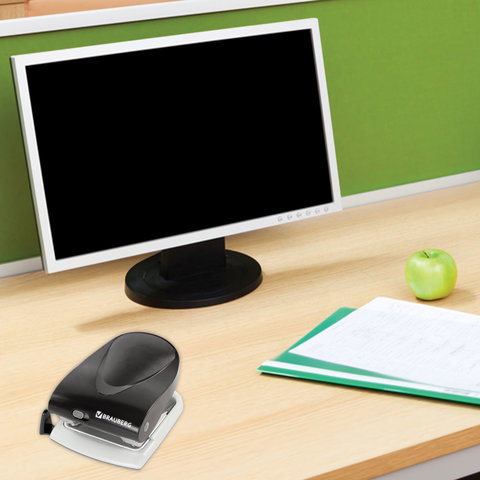 Дырокол BRAUBERG "Jet", до 40 листов, черный, 224341