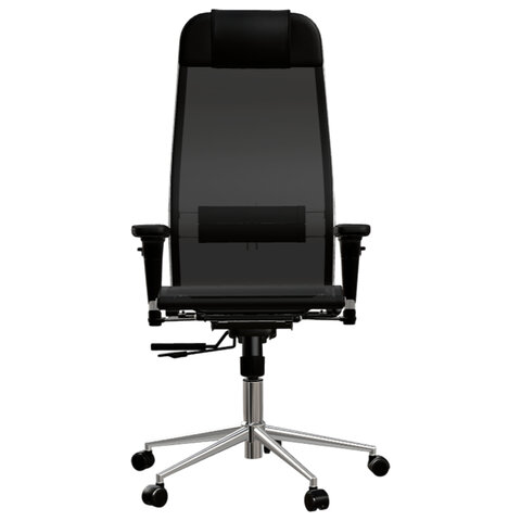 Кресло МЕТТА "ErgoLife" 10 B1-104D, хром, синхромеханизм, 2D-подлокотники, прочная сетка, черное