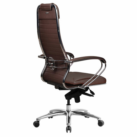 Кресло офисное МЕТТА "SAMURAI" KL-1, экокожа, темно-коричневое