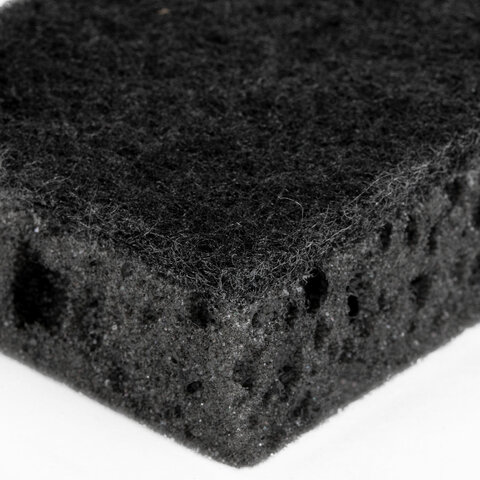 Губки для посуды 9,8х6,6х3 см, КОМПЛЕКТ 10 шт., SQUARE BLACK, КРУПНОПОРИСТЫЙ поролон с абразивным слоем, LAIMA, 608648