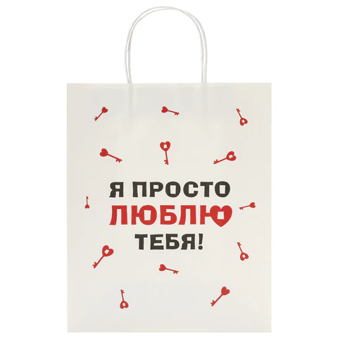Пакет подарочный (1 штука) 26х13х32 см (L) "Love Story", ассорти, крафт, ЗОЛОТАЯ СКАЗКА, 700821