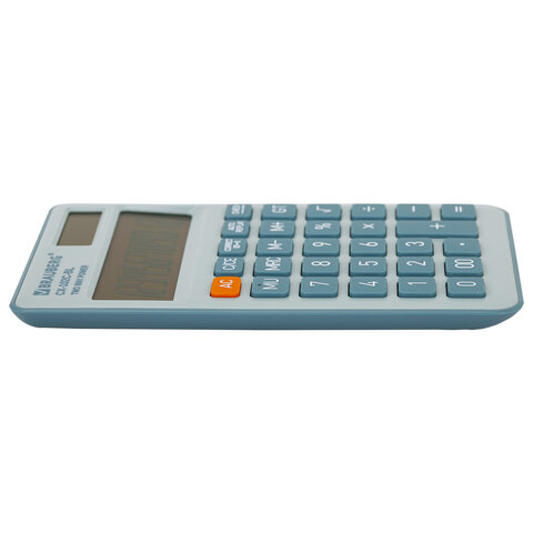 Калькулятор карманный BRAUBERG CX-102C-BL (76x126 мм), 12 разрядов, двойное питание, ГОЛУБОЙ, 272649
