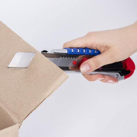 Нож универсальный мощный 25 мм BRAUBERG "Professional", металлический корпус, 237448