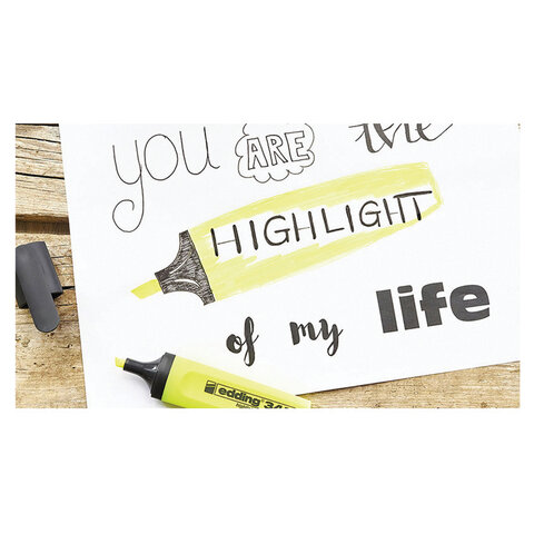 Текстовыделитель EDDING "345", ЖЕЛТЫЙ, линия 2-5 мм, E-345/5