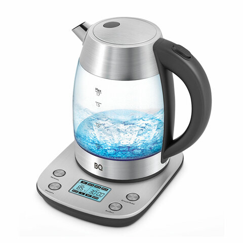 Чайник BQ (БИ-КЬЮ) KT1703G, 1,7 л, 2200 Вт, закрытый нагревательный элемент, ТЕРМОРЕГУЛЯТОР, стекло, 86197970