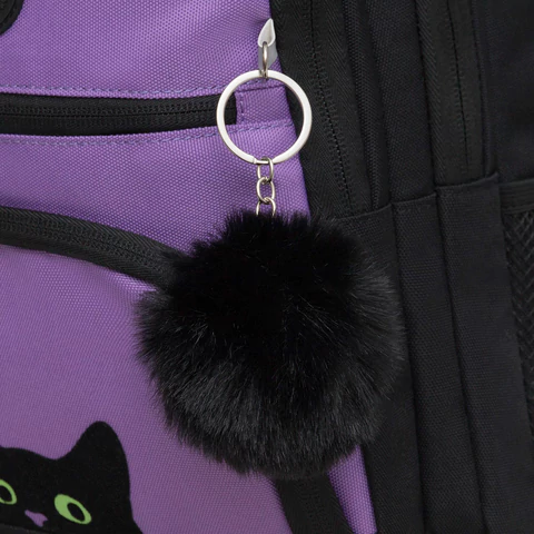 Рюкзак GRIZZLY школьный, укрепленная спинка, 3 отделения, для девочек, "KITTENS", фиолетовый, 39х30х20 см, RG-362-4/2