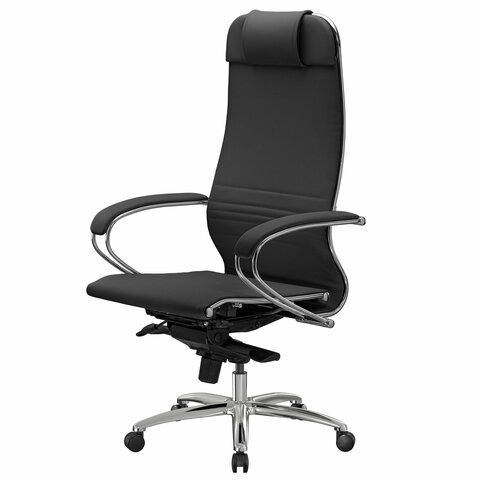 Кресло офисное МЕТТА "SAMURAI" K-1, экокожа, черное