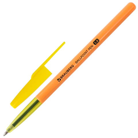 Ручка шариковая BRAUBERG "Color", СИНЯЯ, корпус ассорти, узел 1 мм, линия письма 0,5 мм, 141507