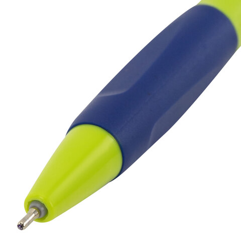 Ручки шариковые автоматические BRAUBERG A-30 COLOR MIX "WRITING 3.0", КОМПЛЕКТ 12 ШТ., СИНИЕ, узел 0,5 мм, линия 0,25 мм, 144342