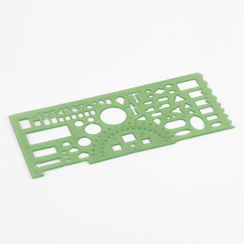 Линейка офицерская 20 см, BRAUBERG, зеленая, 65 тактических элементов, отливная шкала, 210833