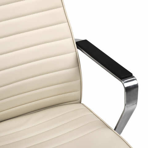 Кресло BRABIX PREMIUM "Solo EX-730", алюминий, хром, экокожа, бежевое, 532937