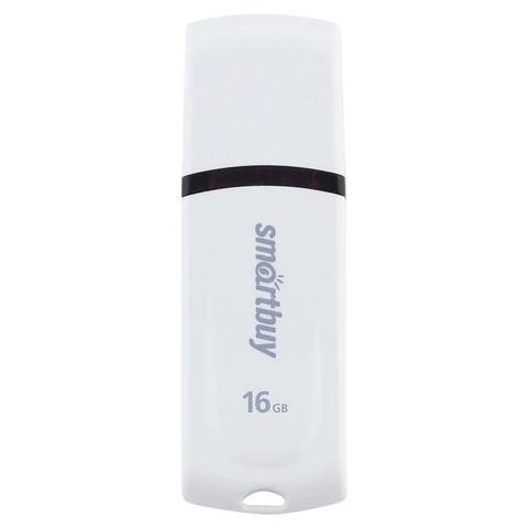 Флеш-диск 16 GB, SMARTBUY Paean, USB 2.0, белый, SB16GBPN-W