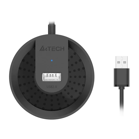 Хаб USB 2.0, 4 порта, черный, A4TECH HUB-20, 1874611