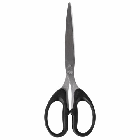 Ножницы BRAUBERG "Classic", 185 мм, чёрные, классической формы, 2-х сторонняя заточка, 230934