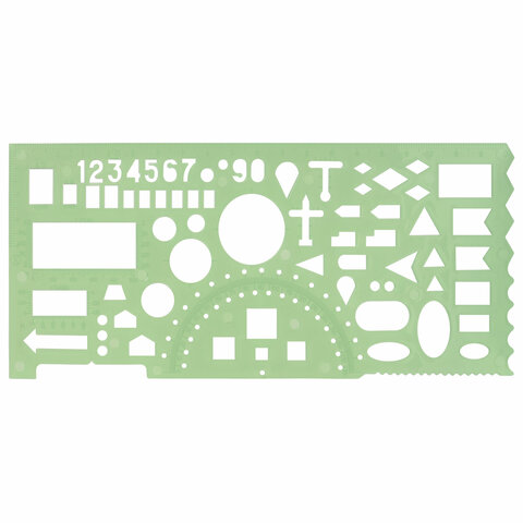 Линейка офицерская 20 см, BRAUBERG, зеленая, 65 тактических элементов, отливная шкала, 210833