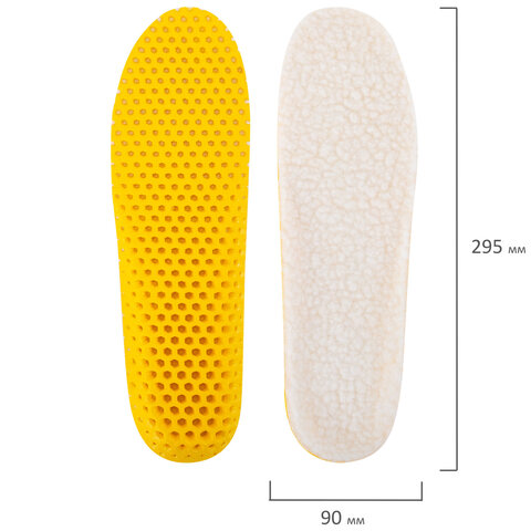Стельки для обуви ЗИМНИЕ СУПЕРДЫШАЩИЕ, материал EVA, размер RU 39-45 / EU 40-46, с линиями выреза, SHEGRA (ШЕГРА), 700756