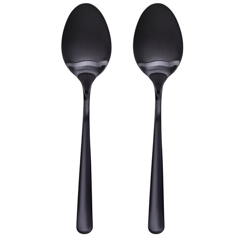 Ложки чайные BLACK, НАБОР 2 шт., на подвесе, нержавеющая сталь, черные, WEGLA (ВЕГЛА), 702274