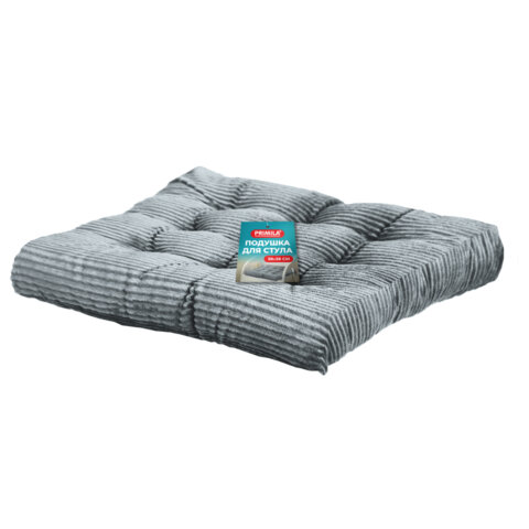 Подушка на стул "ВЕЛЬВЕТ" 38х38 см, полиэстер, серая, PRIMILA (ПРИМИЛА) CLASSIC, 700504
