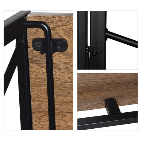 Стол на металлокаркасе BRABIX "LOFT CD-002", 1000х500х750 мм, складной, цвет морёный дуб, 641212