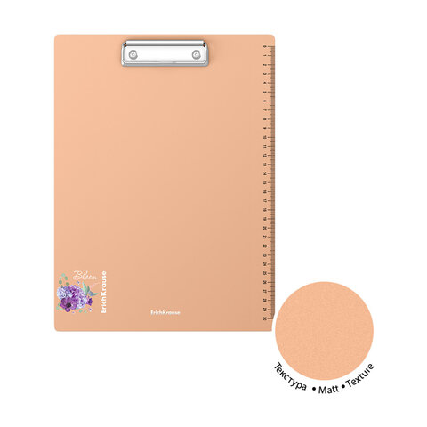Доска-планшет ERICH KRAUSE "Matt Pastel" с прижимом А4 (320х225 мм), шкала 30 см, пластик, 1,3 мм, 61218