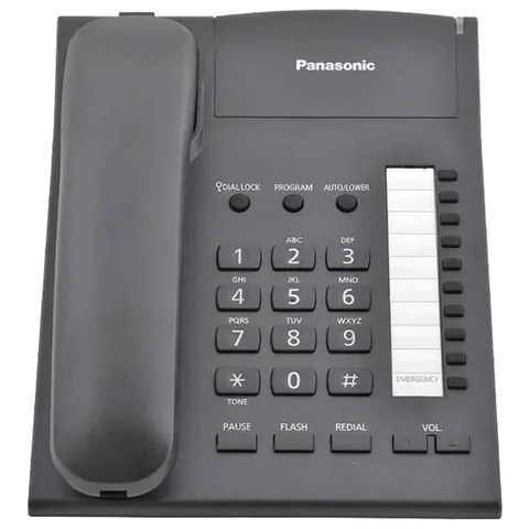 Телефон PANASONIC KX-TS2382RUB, память 10 последних набранных номеров, тональный/импульсный режим, повтор, чёрный