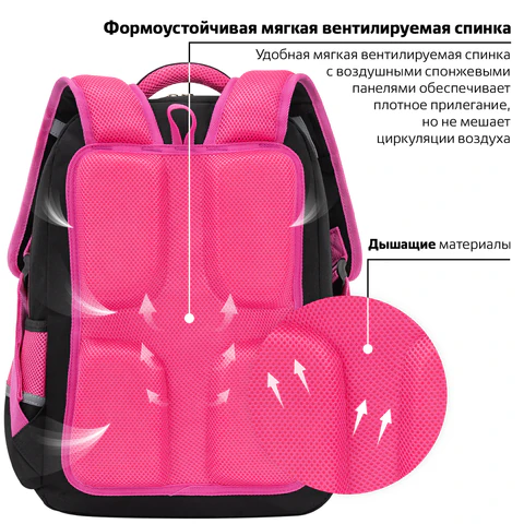 Рюкзак ЮНЛАНДИЯ COMPLETE с пеналом в комплекте, эрго-спинка, "Box cat", 42х29х14 см, 273120
