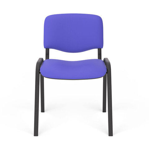Стул для персонала и посетителей "ИЗО", черный каркас, ткань синяя, В-10/С-06