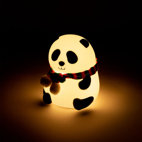 Ночник силиконовый LED "Панда" 106x112x136 мм, белый свет/RGB, таймер, USB, аккумулятор 1200 мАч, DASWERK (ДАСВЕРК), 238937